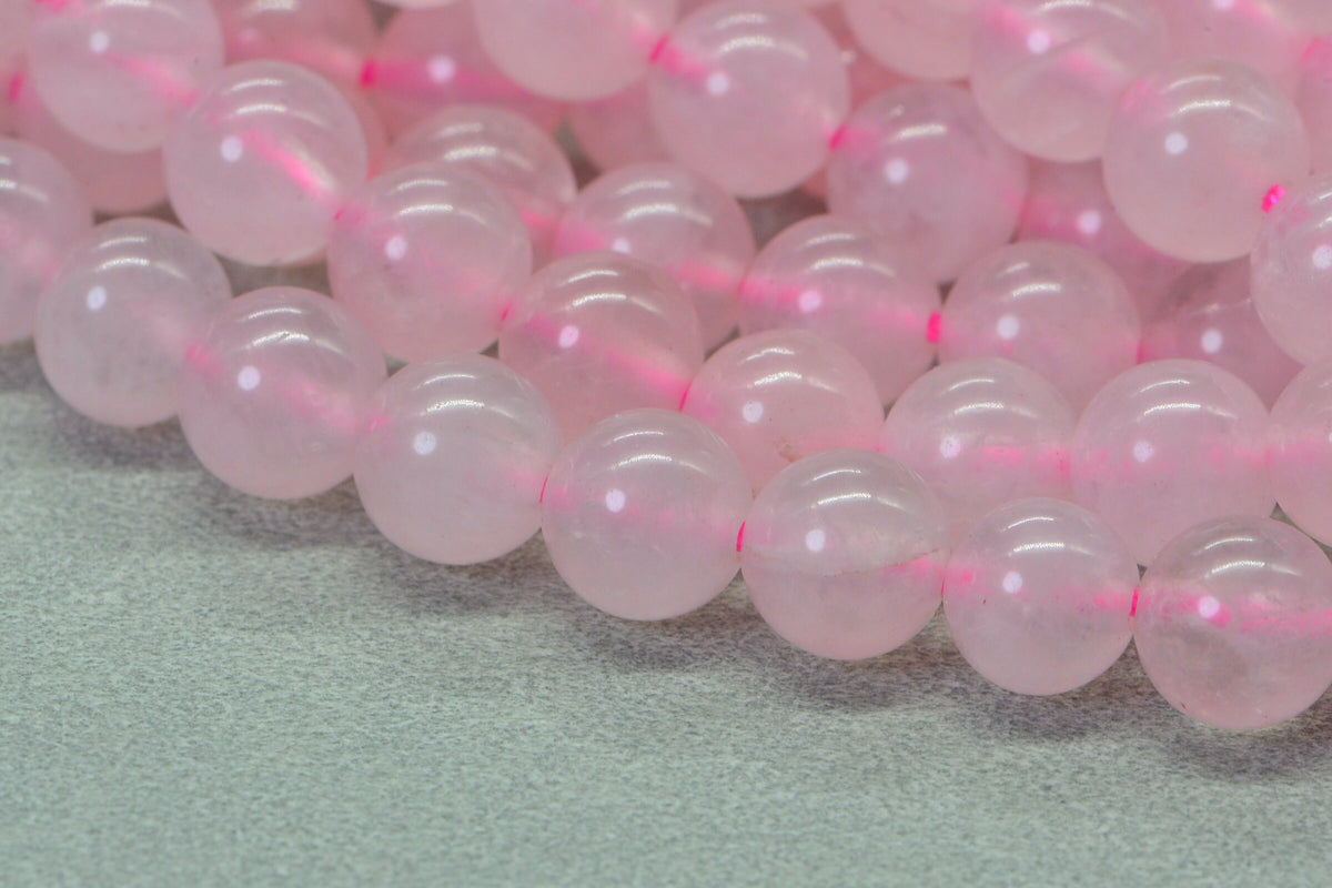 Pink Rose Quartz Beads: 6mm Round Gemstone, 15 3/4" Strand