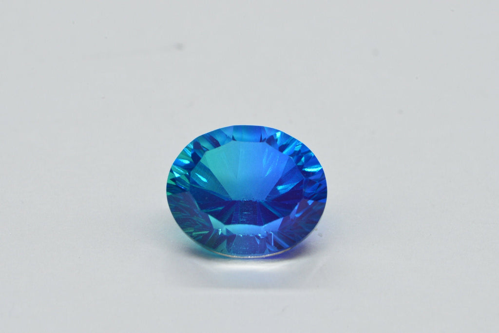 Blue Topaz Doublet Quartz Oval Fancy Cut Cabochon Loose Gemstone