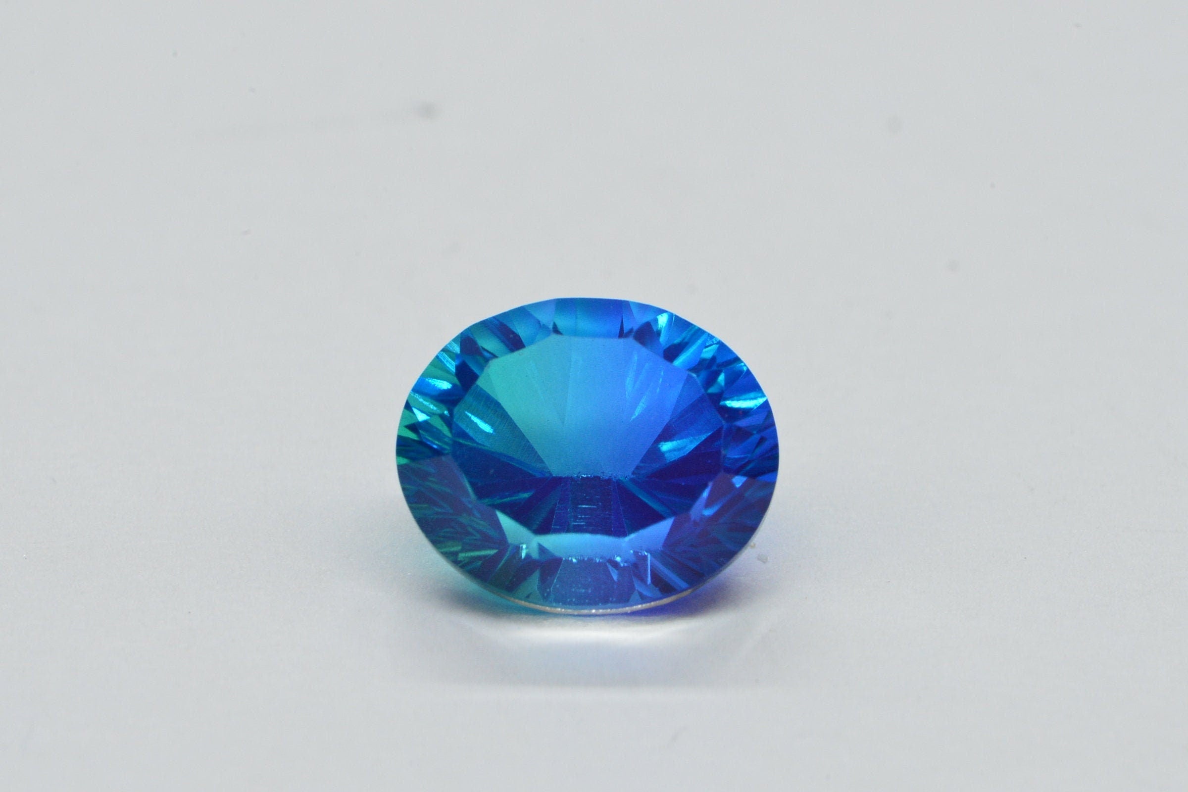 Blue Topaz Doublet Quartz Oval Fancy Cut Cabochon Loose Gemstone