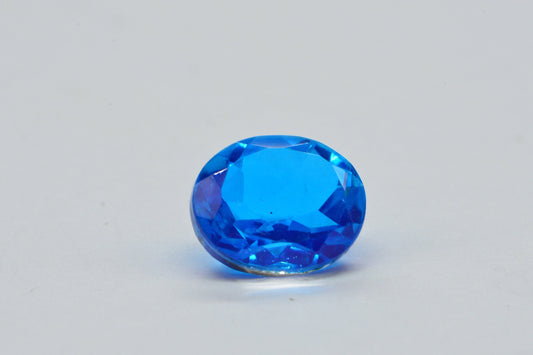 Neon Blue Topaz Doublet Quartz Oval Facet Cabochon