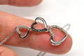 Diamond Three Heart Pendant: Black Diamond, Sterling Silver