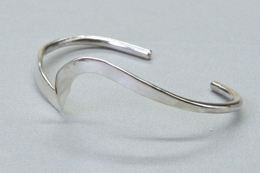 Vintage  Sterling Silver Hammed Solid Silver Mexico TC57 Bangle Cuff Bracelet