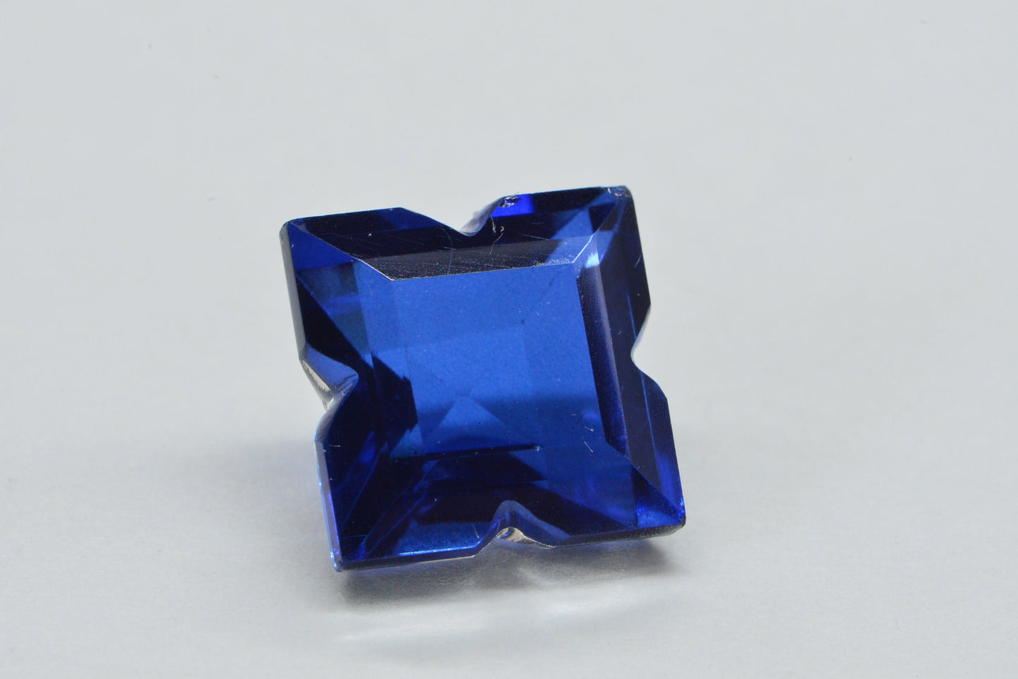 12mm Lab Sapphire Quartz Doublet: Faceted Princess Cut Loose Gem