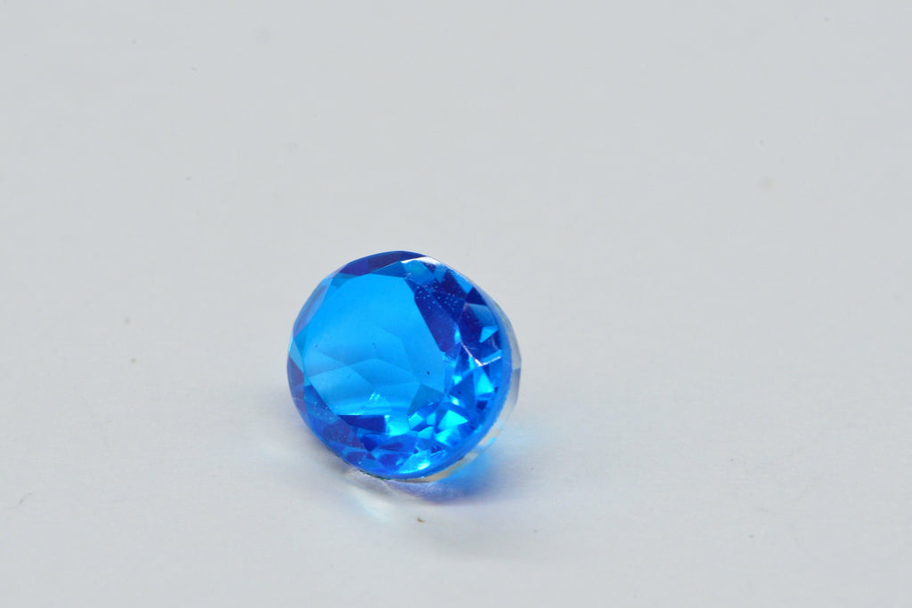 Neon Blue Topaz Doublet Quartz Oval Facet Cabochon