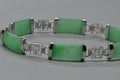 Light Green Jade Sterling Silver Link Bracelet