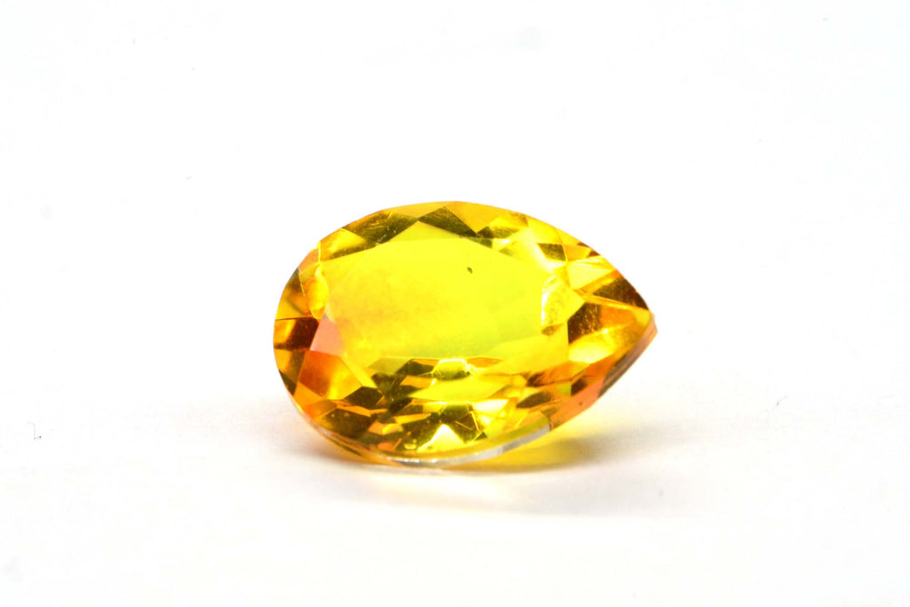 Brazilian Citrine Doublet: Emerald & Pear Cut Yellow-Orange Gemstone
