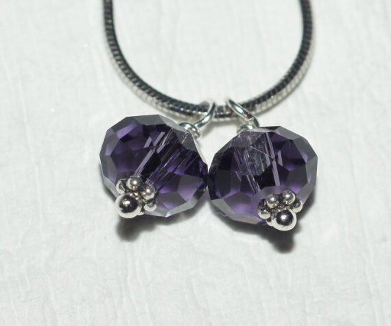 Amethyst Crystal Wire Wrapped Beads: Gem Cut Dangles