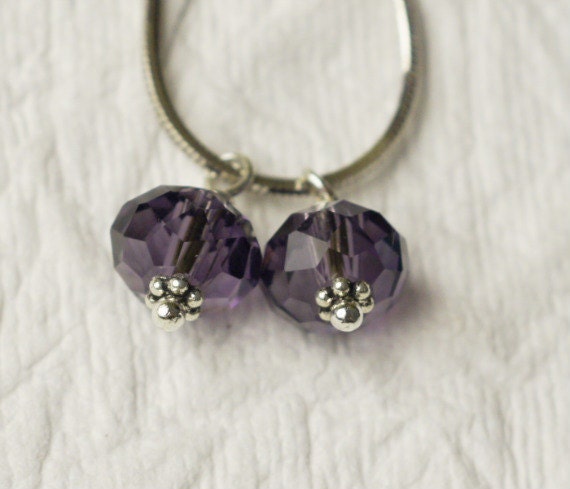 Amethyst Crystal Wire Wrapped Beads: Gem Cut Dangles