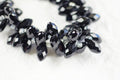Black Crystal Briolette Teardrops: Jewelry Supplies (10 pcs)