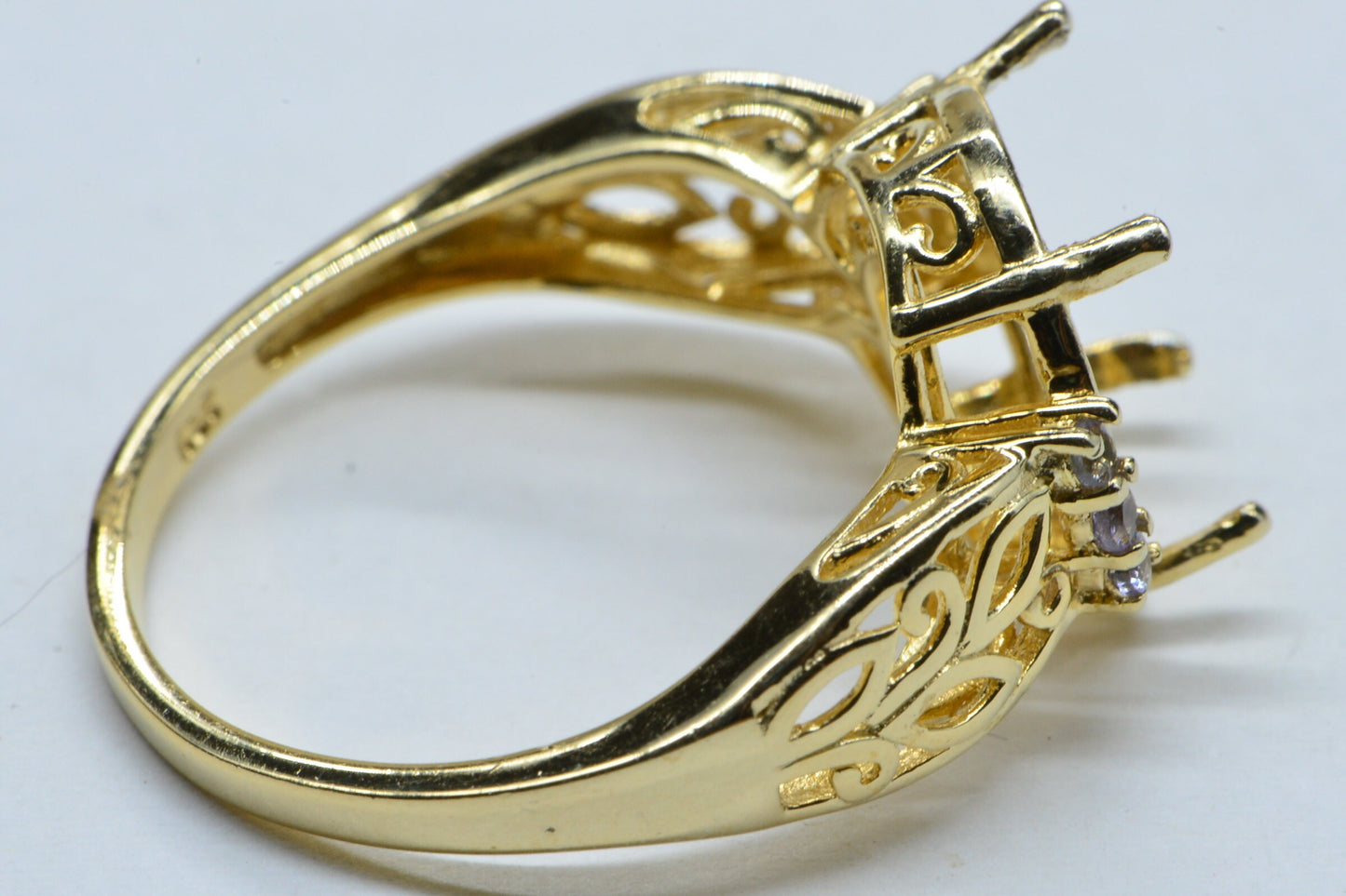 18K Gold Over Sterling Silver Ring: Tanzanite Accent, Size 9