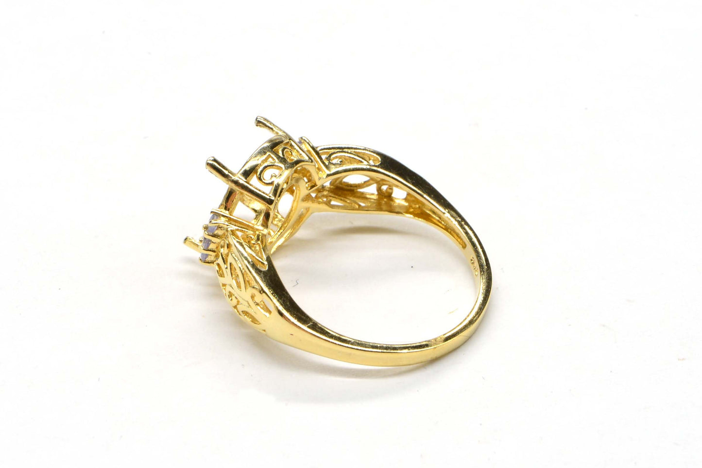 18K Gold Over Sterling Silver Ring: Tanzanite Accent, Size 9