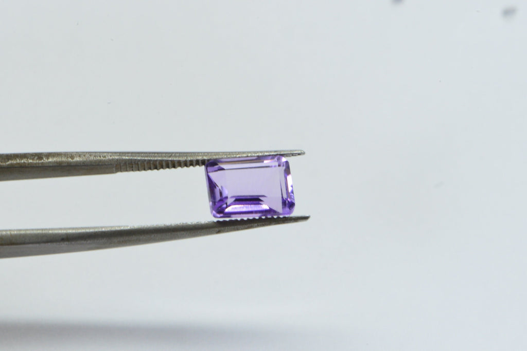 Natural Amethyst Rectangle Faceted Cabochon 7X5 mm Emerald Cut Amethyst