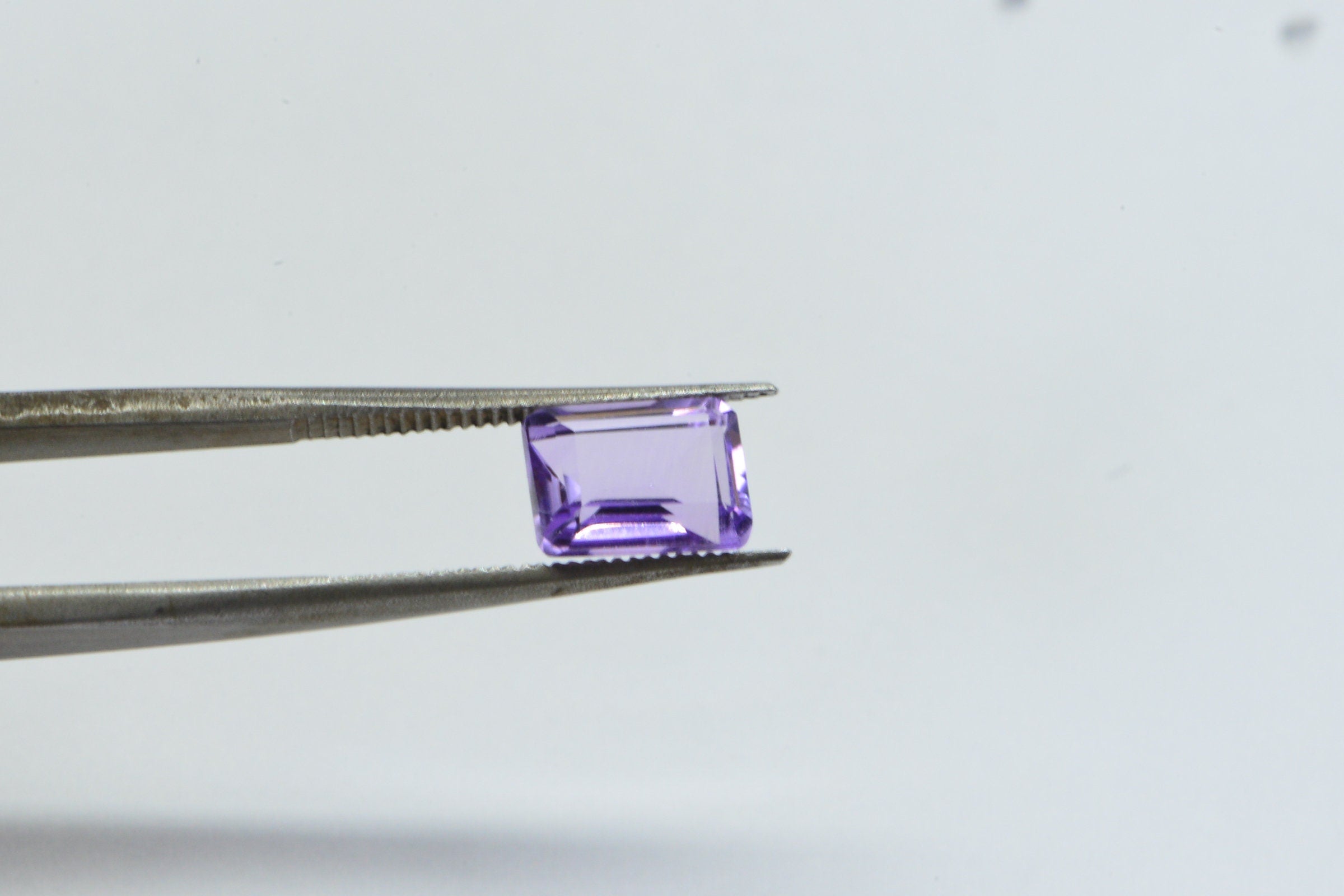 Natural Amethyst Rectangle Faceted Cabochon 7X5 mm Emerald Cut Amethyst