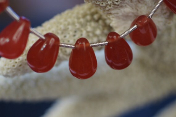 Ruby Jade  Teardrops 13X8.25 mm . pack of 4 pcs Jade Natural Gemstone Bead Supplies