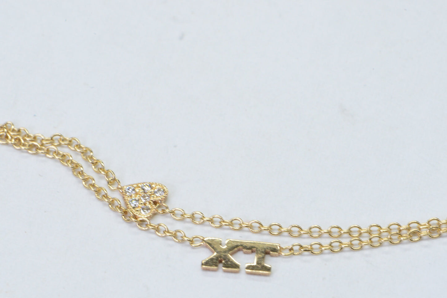 14K yellow gold Diamond heart TX symbol Necklace Gift From Texas