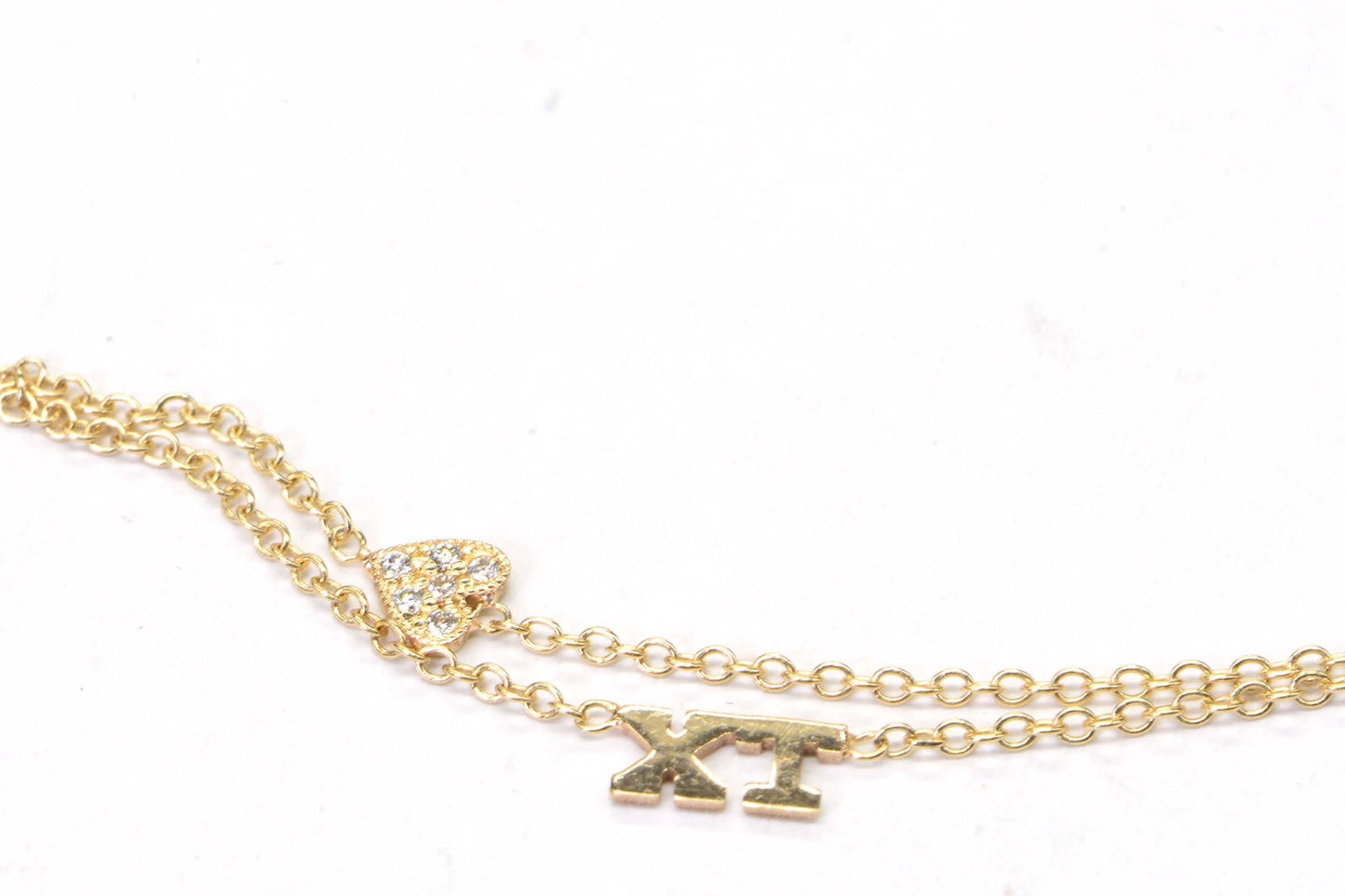 14K yellow gold Diamond heart TX symbol Necklace Gift From Texas