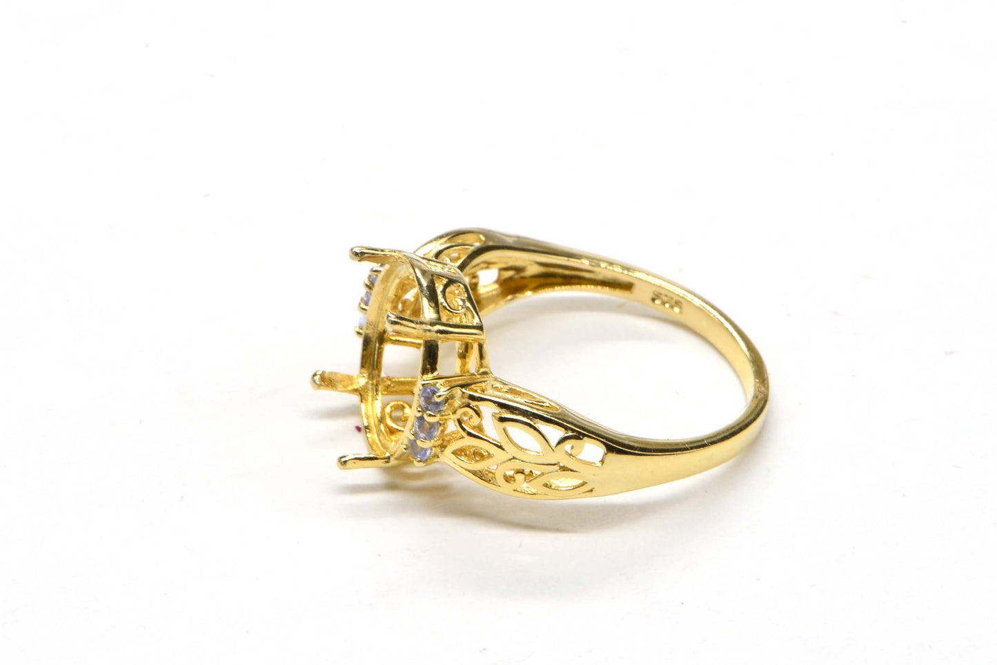 18K Gold Over Sterling Silver Ring: Tanzanite Accent, Size 9