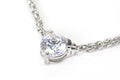 Diamond Cut Simulated Diamond Heart Necklace Choker sterling silver Weat