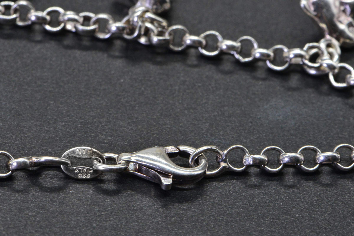 Sterling Silver Sea Animal Charm Bracelet, Rolo Chain