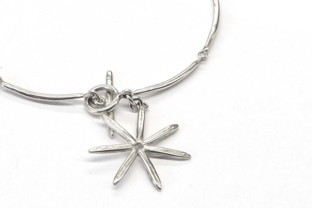 Sterling Silver Chain Bracelet With Charms Moon and Stars with face of sun