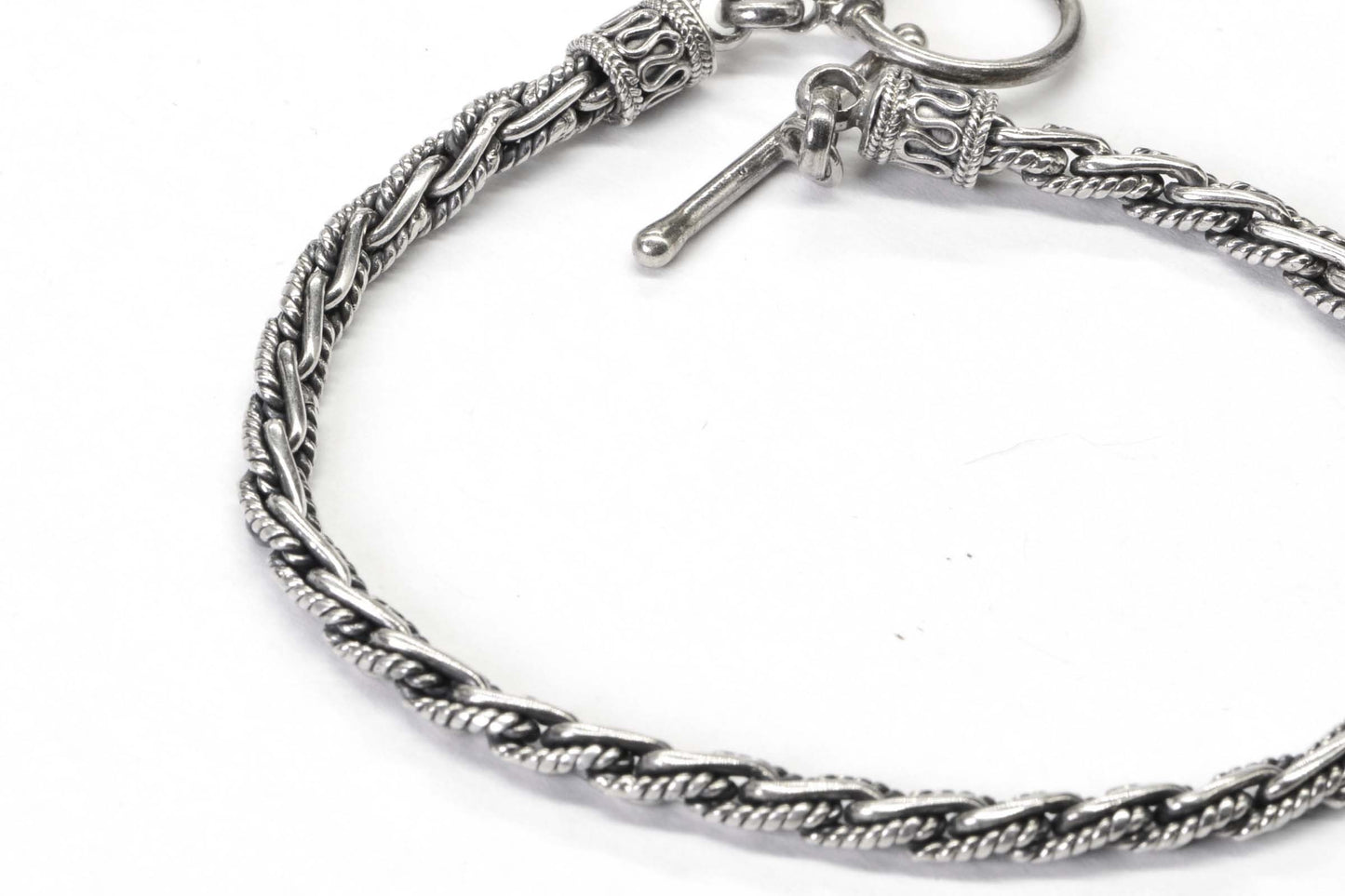 Vintage Byzantine Sterling Silver Bracelet, Braided Viking Style