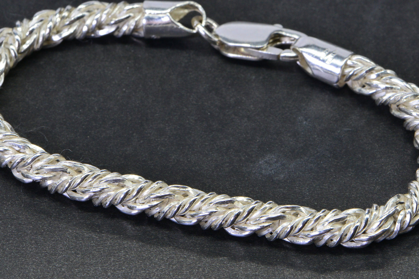 Vintage Byzantine Sterling Silver Chainmail Bracelet, Gift for Him
