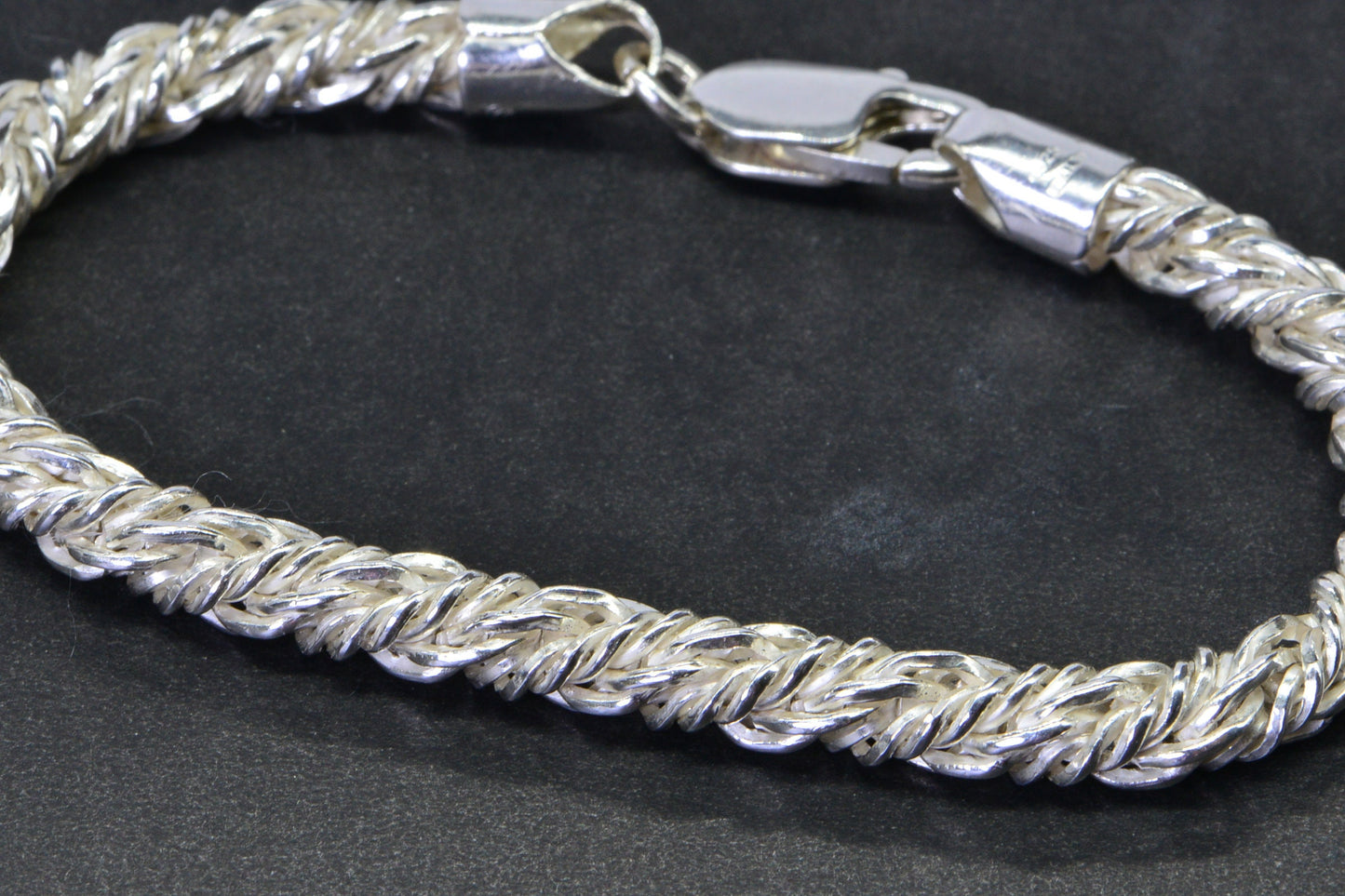 Vintage Byzantine Sterling Silver Chainmail Bracelet, Gift for Him
