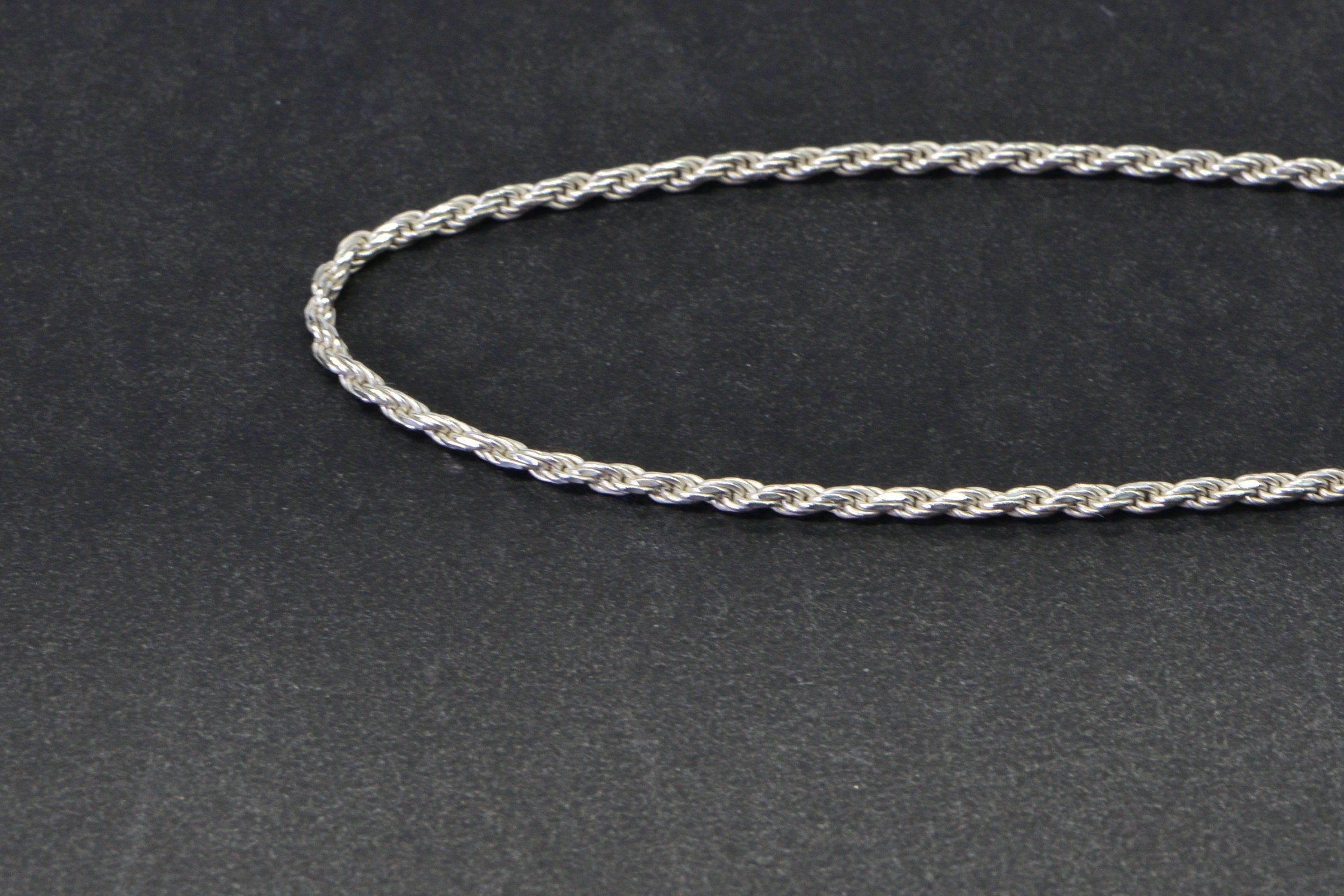 Italian Sterling Silver Diamond Cut Rope Chain Bracelet - 9 inch
