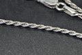 Italian Sterling Silver Diamond Cut Rope Chain Bracelet - 9 inch