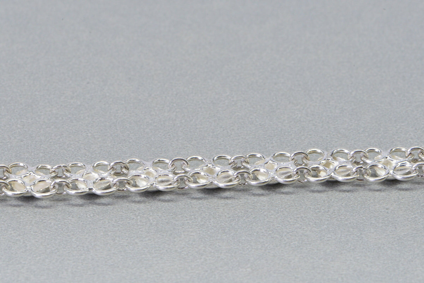 Sterling Silver Heart Bracelet - 7 Inch Filigree Chain Link