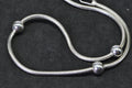 Sterling Silver Snake Chain Charm Bracelet with Ball Beads