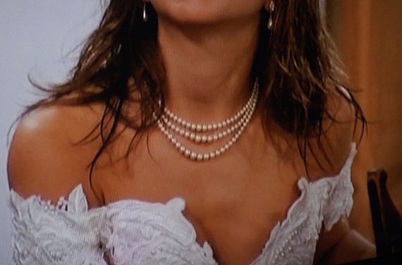 Knotted Freshwater Pearl Necklace, Multi Strand Bridal Jewelry