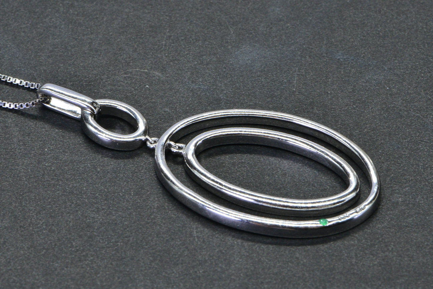 Diamond Doublet Pendant Necklace, Sterling Silver, Black & White