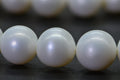 8mm Matte White Freshwater Pearl Beads: 16" Strand