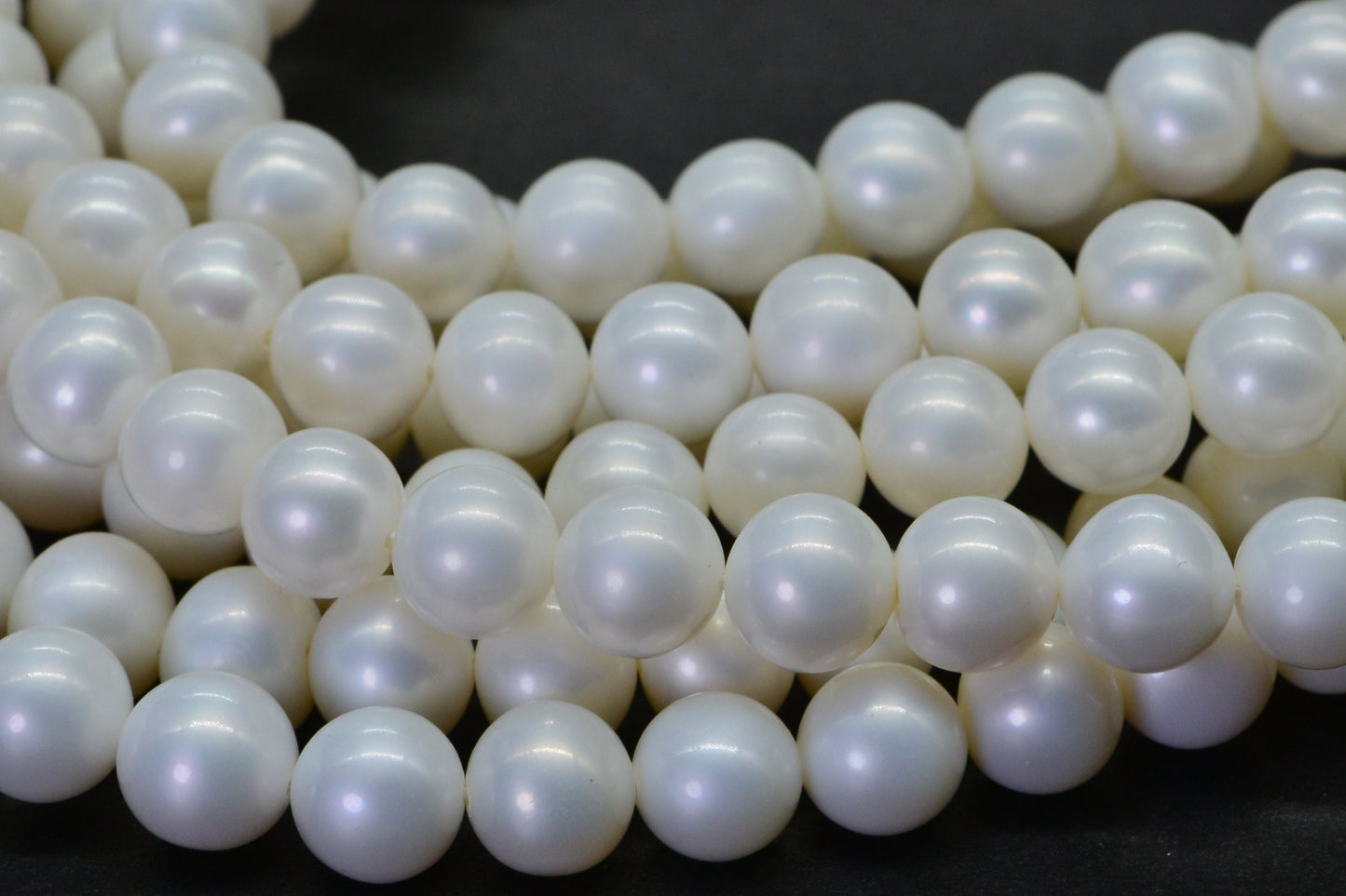 8mm Matte White Freshwater Pearl Beads: 16" Strand