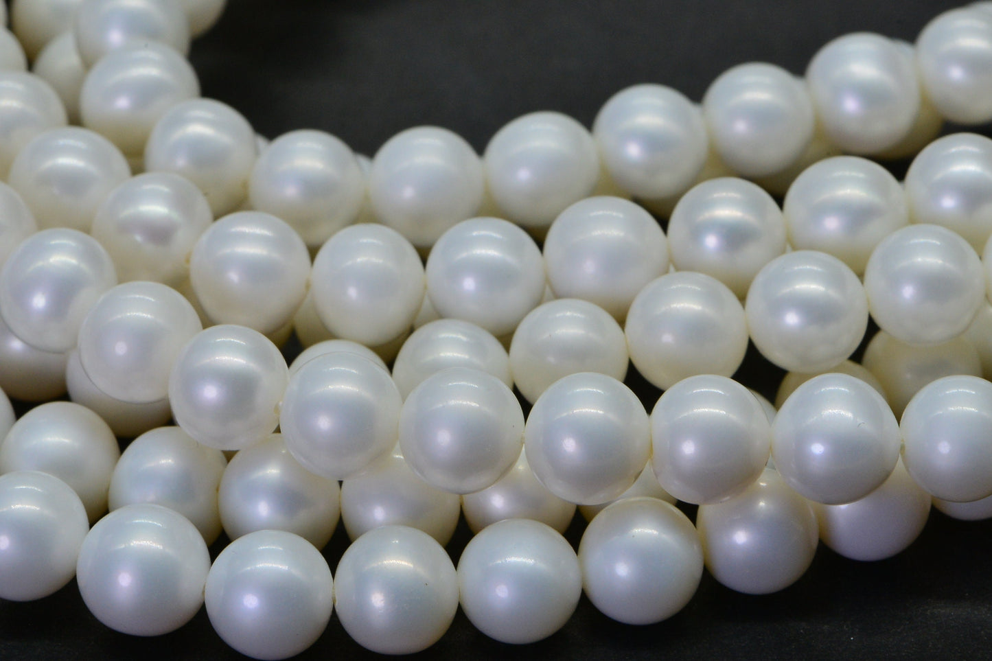 8mm Matte White Freshwater Pearl Beads: 16" Strand