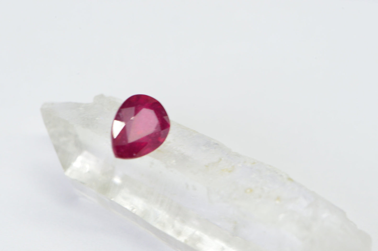 7mm Pear Ruby Cabochon: Hand Cut July Birthstone