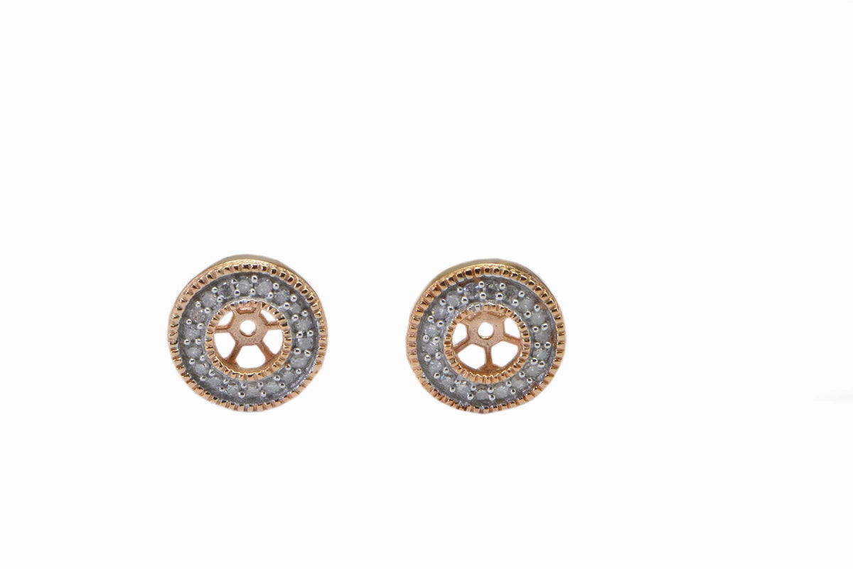 Halo Brown Diamond Stud Earrings: Rose Gold Vermeil Sterling Silver