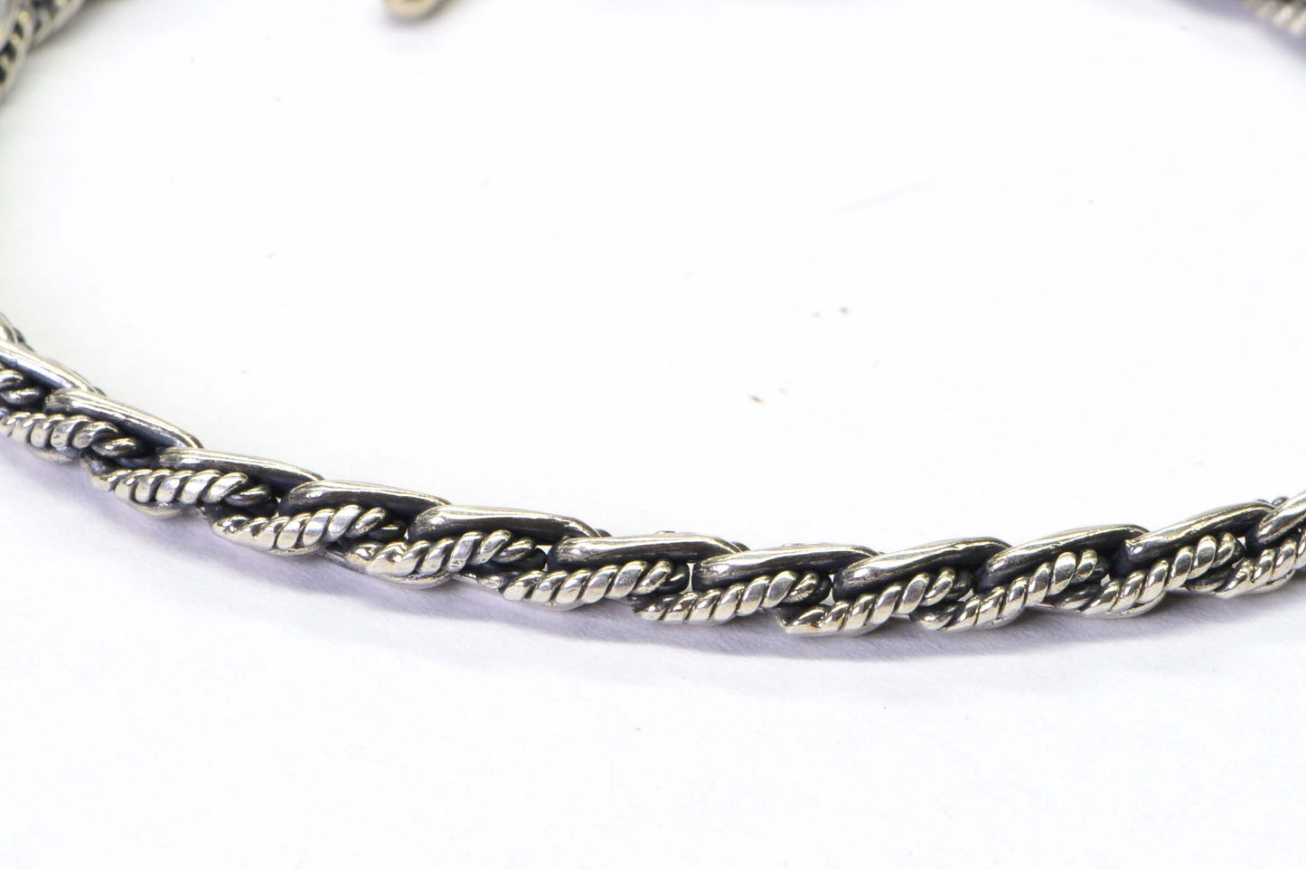 Vintage Byzantine Sterling Silver Bracelet, Braided Viking Style