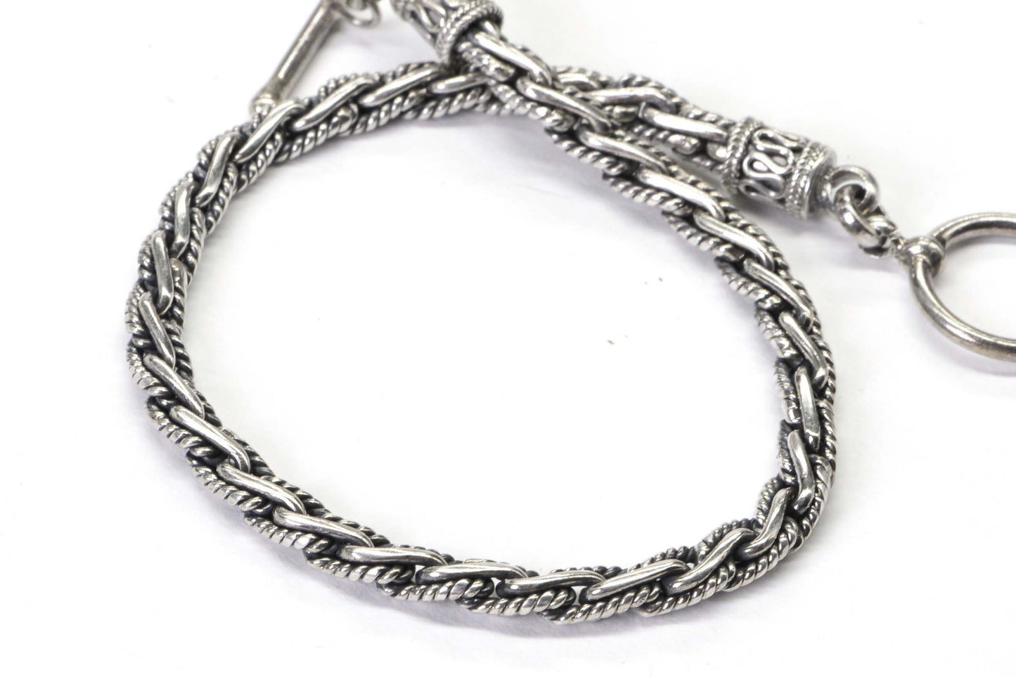 Vintage Byzantine Sterling Silver Bracelet, Braided Viking Style