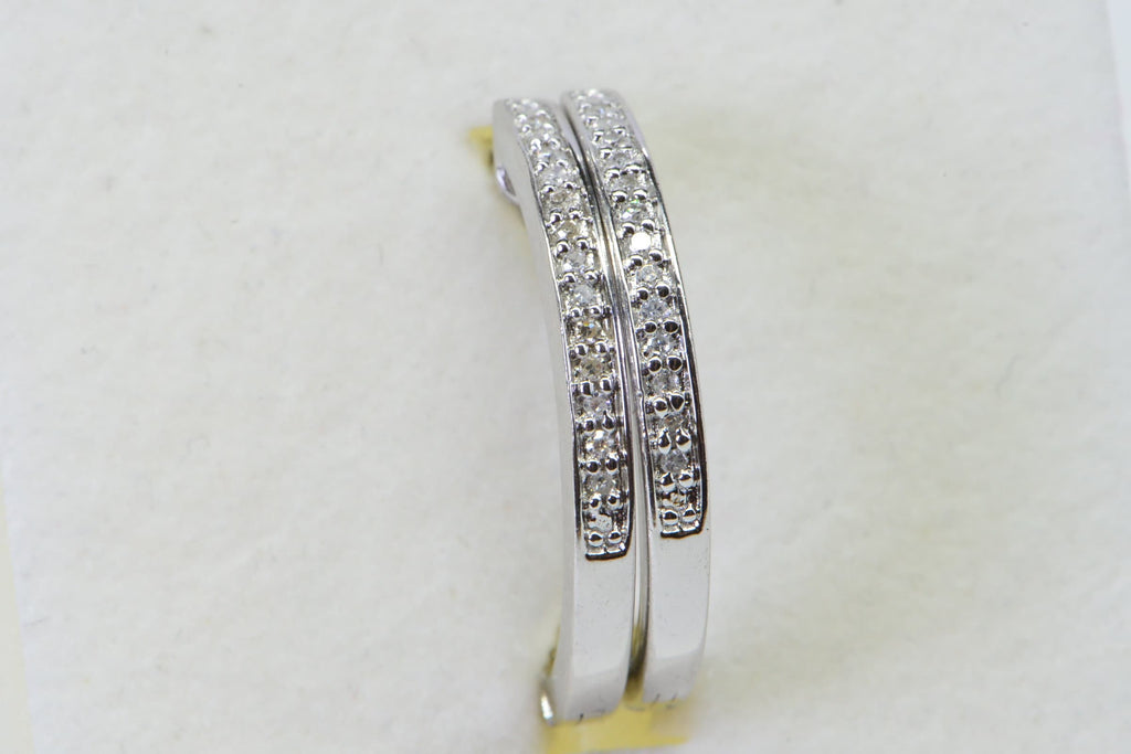Diamond Hoop Earrings: Sterling Silver Unisex Hinged Earrings