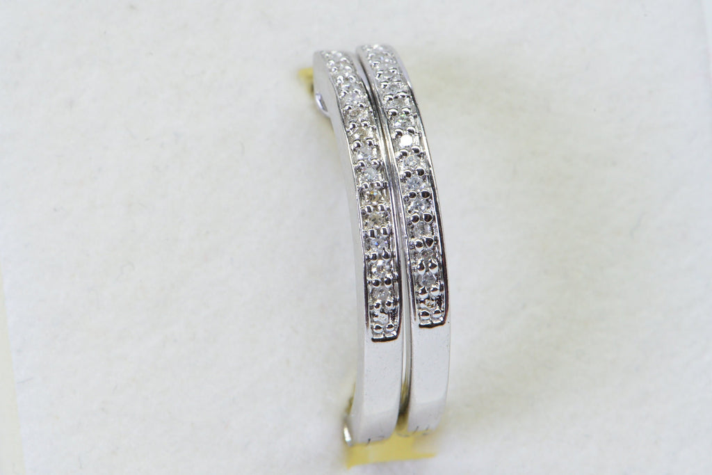 Diamond Hoop Earrings: Sterling Silver Unisex Hinged Earrings