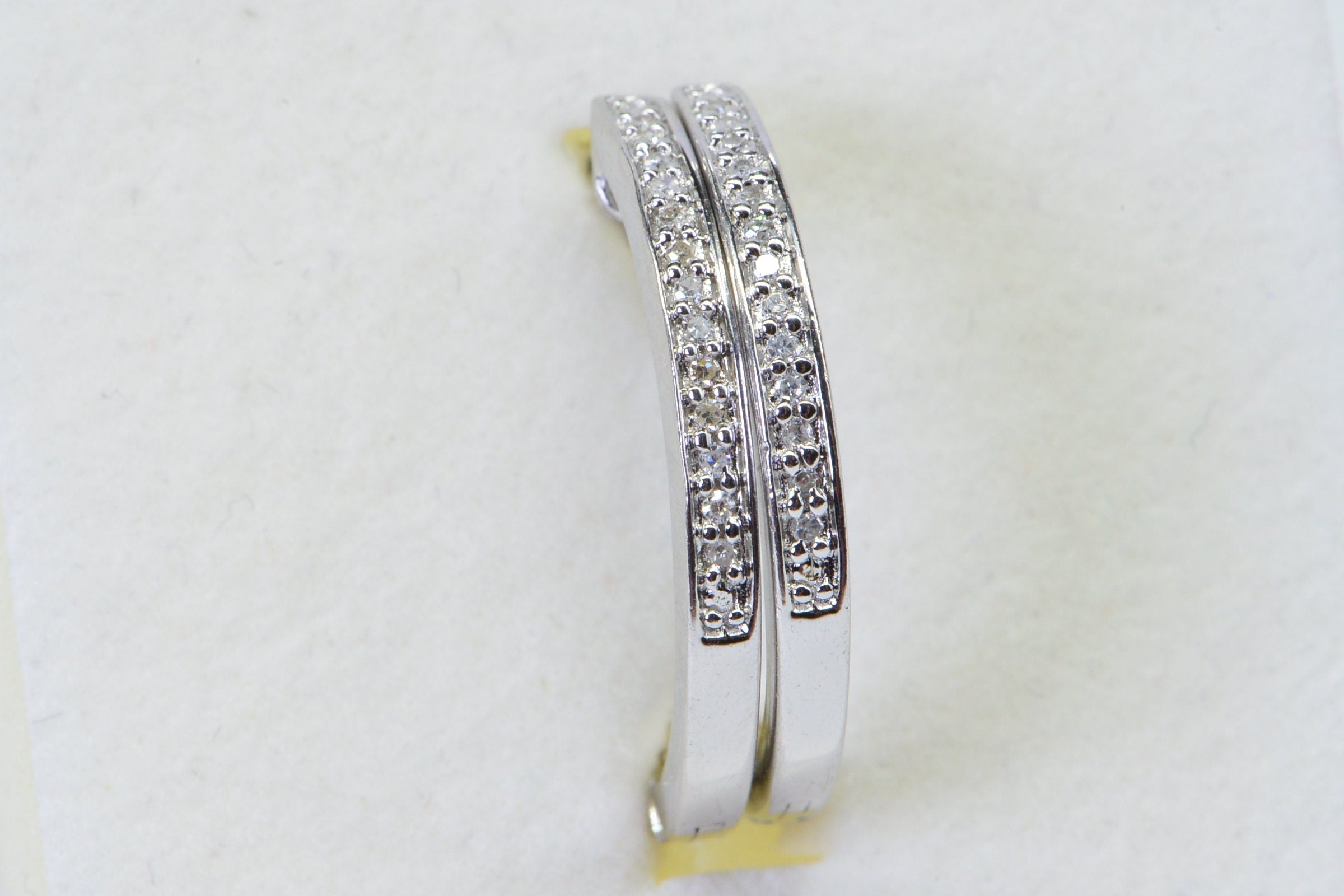 Diamond Hoop Earrings: Sterling Silver Unisex Hinged Earrings
