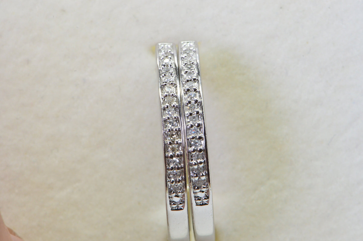 Vintage .25 Carat Diamond Hoop Earrings, Sterling Silver 1 inch
