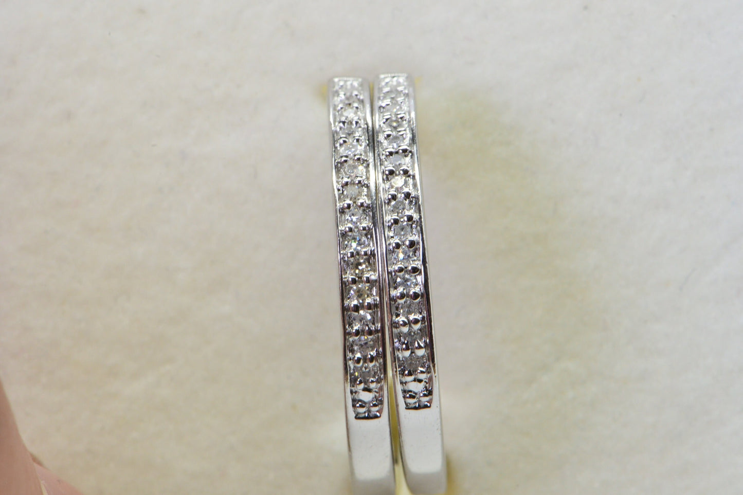 Vintage .25 Carat Diamond Hoop Earrings, Sterling Silver 1 inch