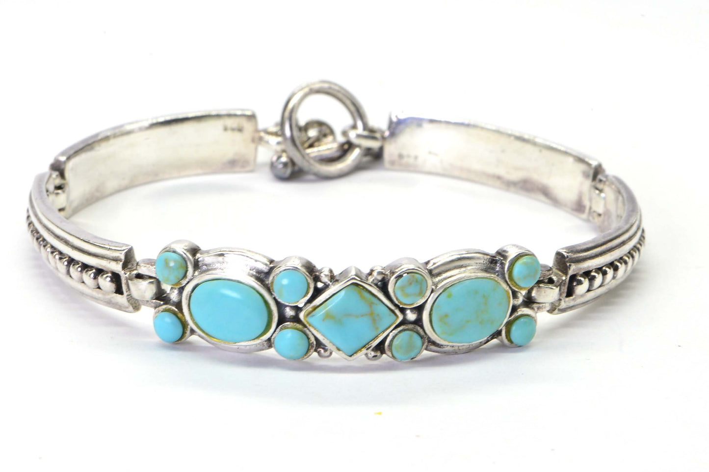Vintage Turquoise Bracelet Sterling Silver Navajo Style Native American  Jewelry