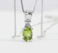 Peridot Diamond Sterling Silver Pendant: August Birthstone Necklace