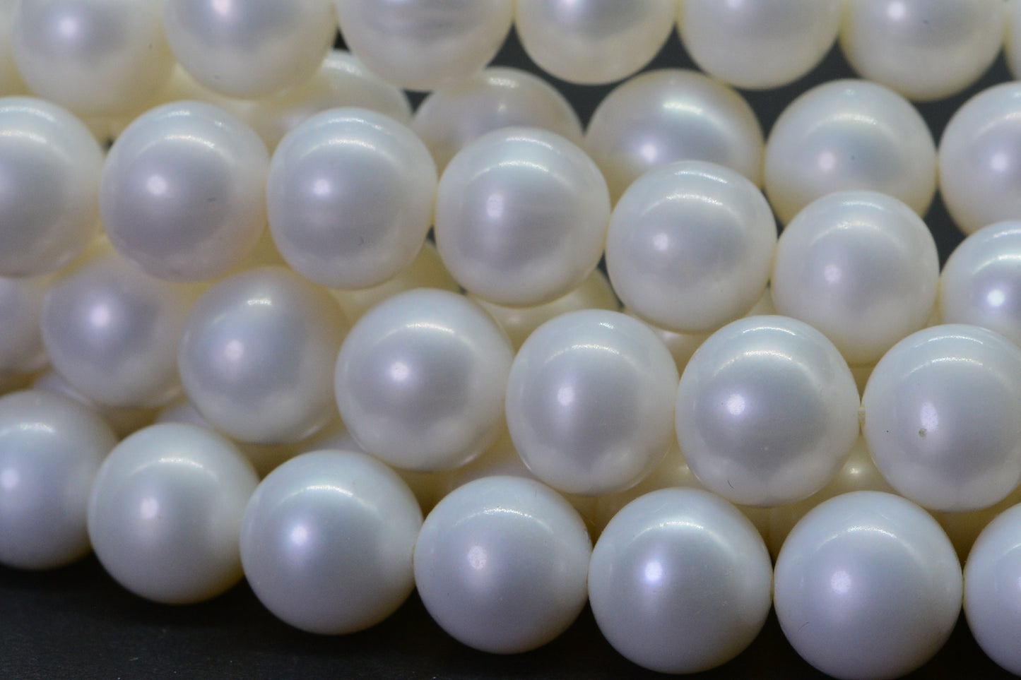 8mm Matte White Freshwater Pearl Beads: 16" Strand