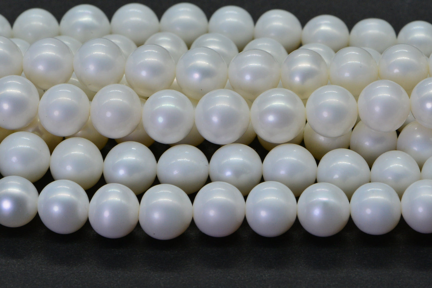 8mm Matte White Freshwater Pearl Beads: 16" Strand