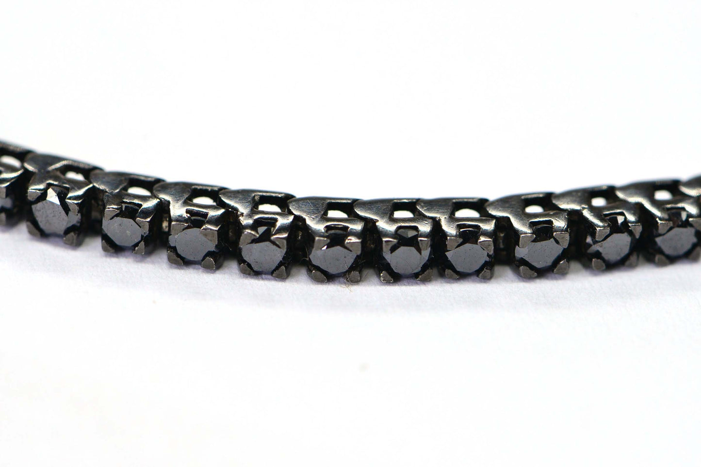 Black Diamond Tennis Bracelet - Black Rhodium Sterling Silver, 6.75 Inch